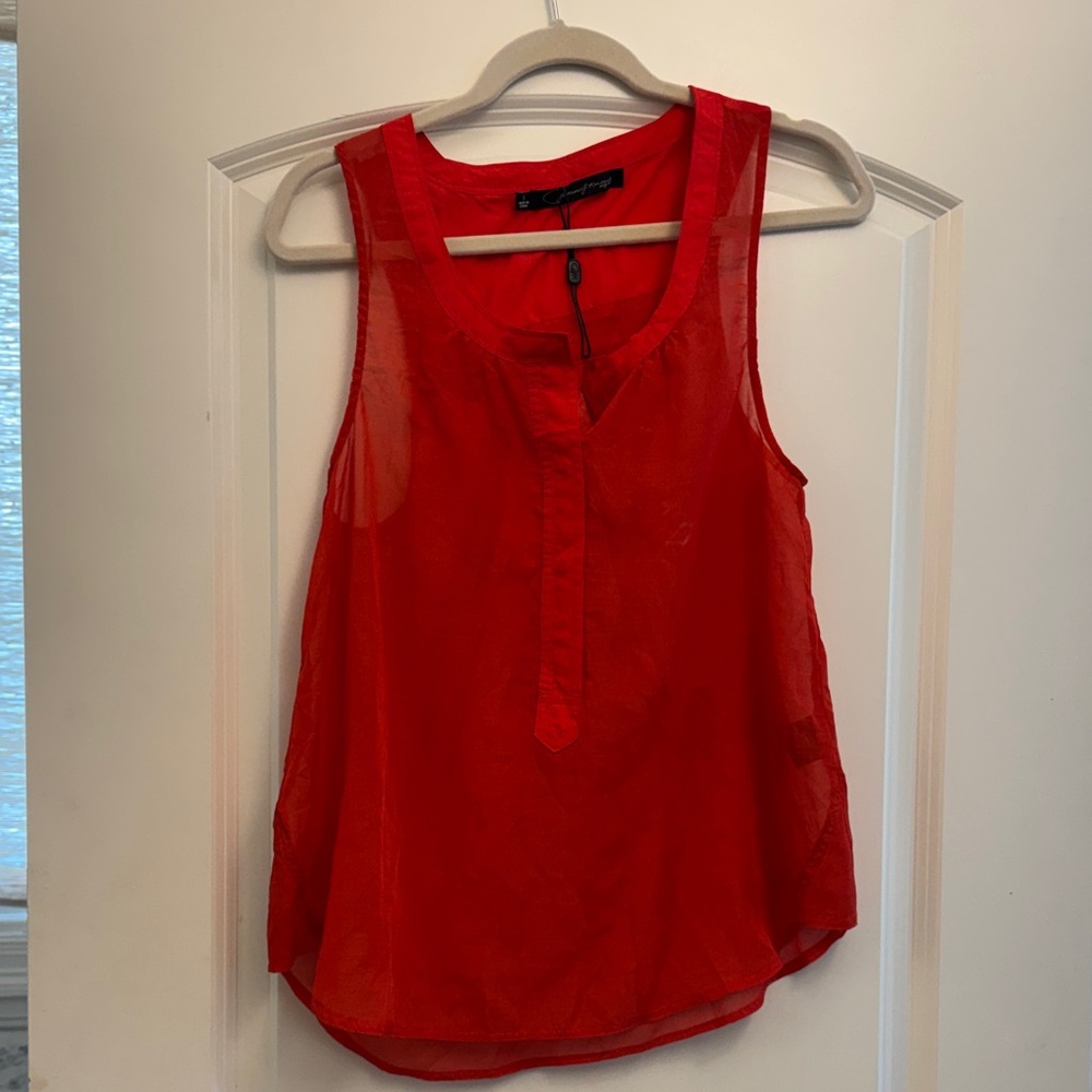 Patterson J. Kincaid Red Sleeveless Henley Camisole